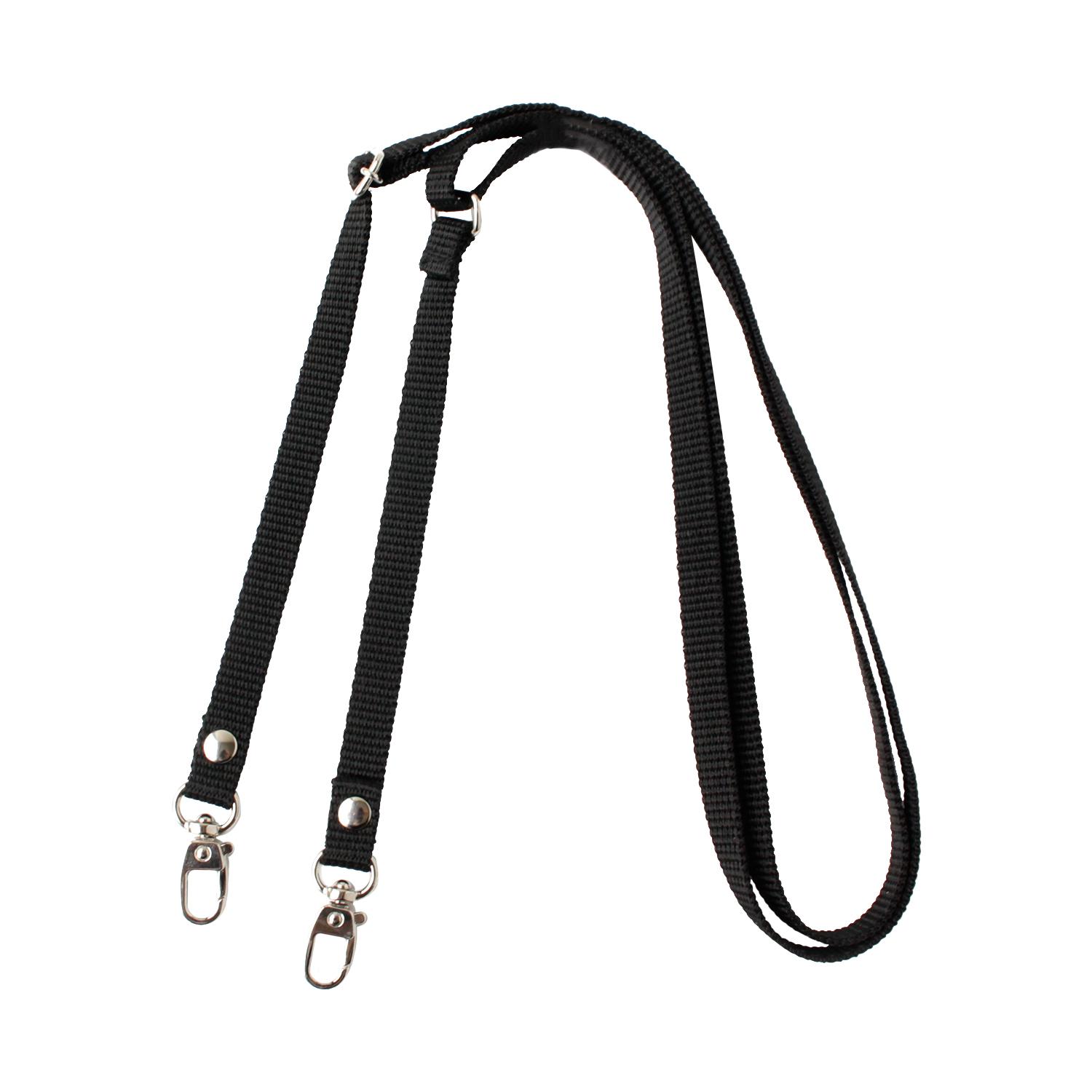 Nippon Chuko PP Tape Shoulder Strap with Silver Hardware Approx. 80cm–130cm Total Length Black S1140-S-B