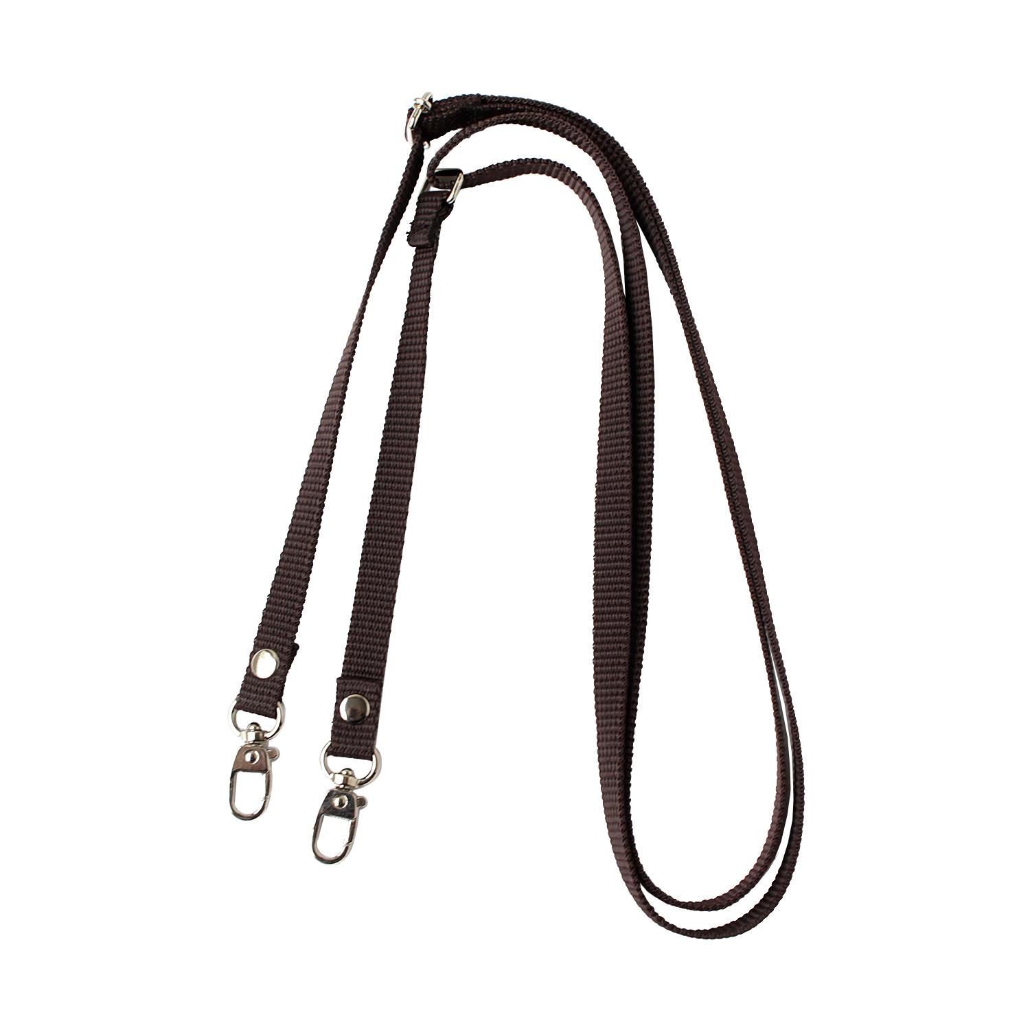 Nippon Chuko PP Tape Shoulder Strap with Silver Hardware Approx. 80cm–130cm Total Length Chocolate Brown S1140-S-C