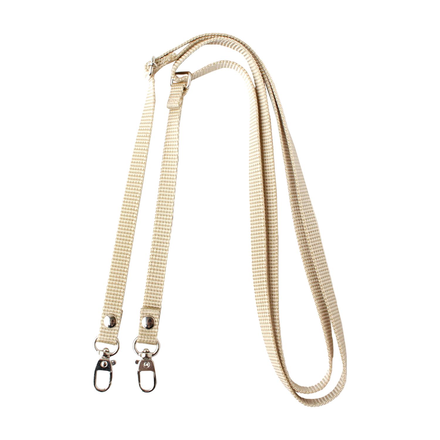 Nippon Chuko PP Tape Shoulder Strap with Silver Hardware Approx. 80cm–130cm Total Length Beige S1140-S-E