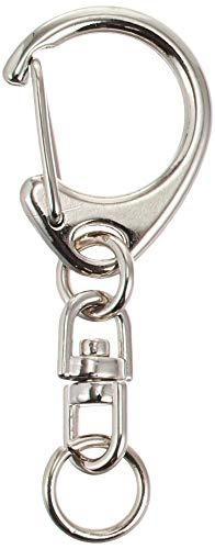 Nippon Chuko One-Touch Keyring Hardware with Swivel Hook, 10-Piece Set, Total Length 4.5cm, Silver KD12 Accessories Accessory Materials Keyring Hardware