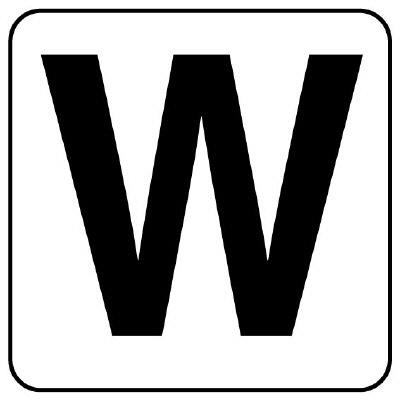 150x150mm Alphabet Display Sticker [W] (1 sheet)