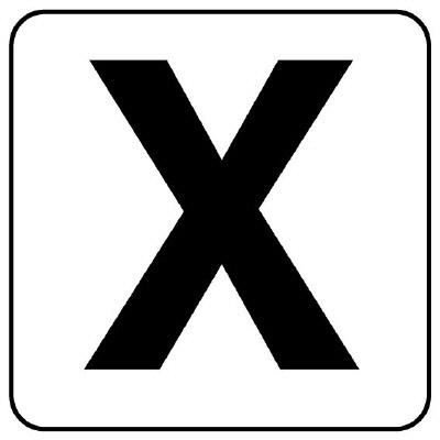 150x150mm Alphabet Display Sticker [X] (1 sheet)