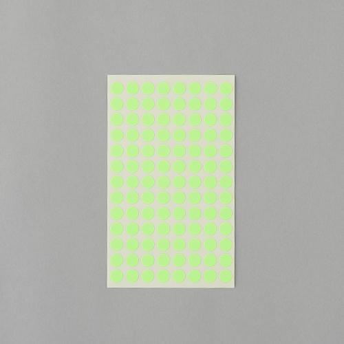 φ9mm / 416-piece Color Label Sheets (Fluorescent Green / 4 sheets)