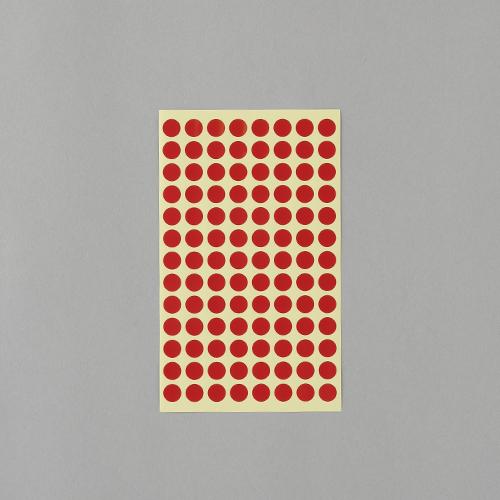 φ9mm / 1456-piece Color Label Sticker (Red / 14 sheets)