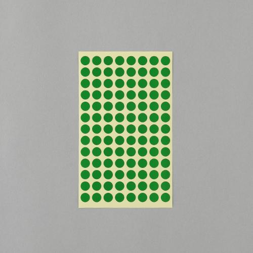 φ9mm / 1456-piece Color Label Sticker (Green / 14 sheets)