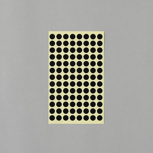 φ9mm / 1456-piece Color Label Sticker (Black / 14 sheets)