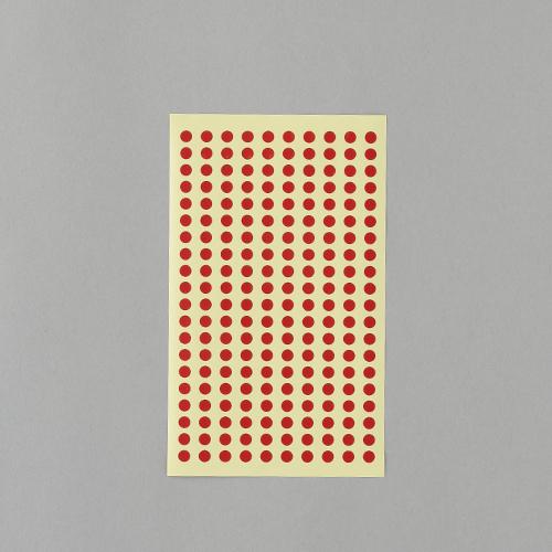 φ5mm / 1800-piece Color Label Sticker (Red / 9 sheets)
