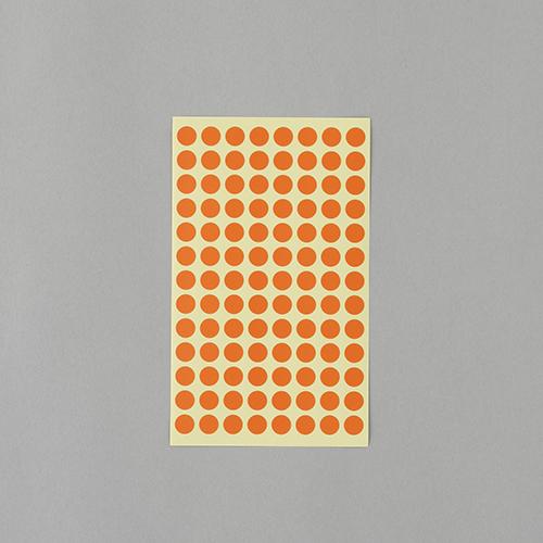 φ9mm / 1456-piece Color Label Sticker (Orange / 14 sheets)