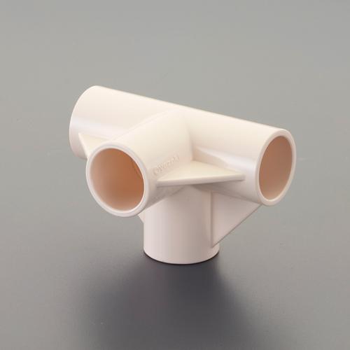 [Pipe Rack Use] 4-Way Plastic Joint (Ivory)
