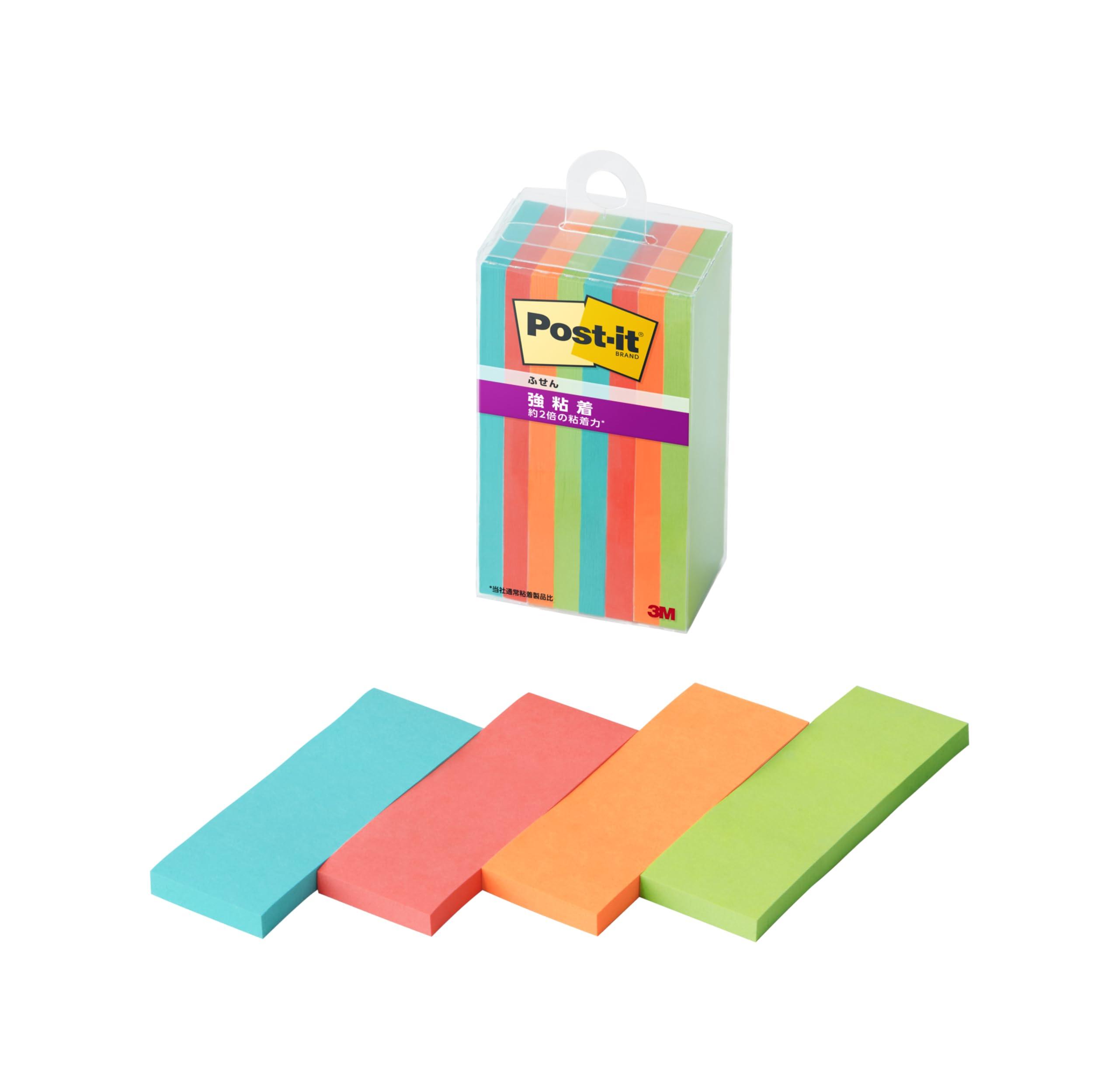 Post-it Notes Strong Adhesive Multi-Color 1N 75×25mm 45 Sheets 4 Colors 2 Pads Each Clear Case 500SS-MC-1N