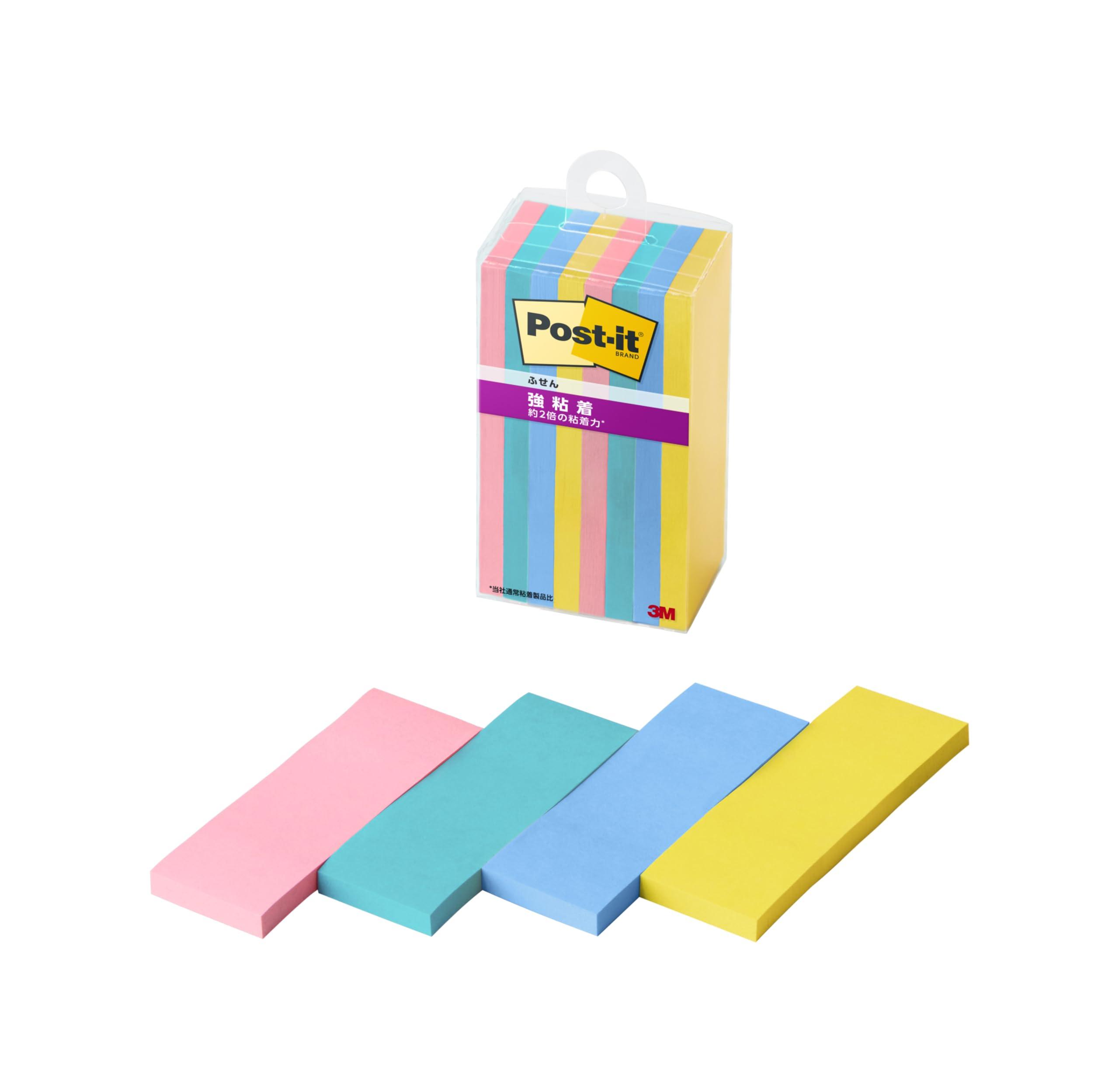 Post-it Notes Strong Adhesive Multi-Color 3N 75×25mm 45 Sheets 4 Colors 2 Pads Each Clear Case 500SS-MC-3N