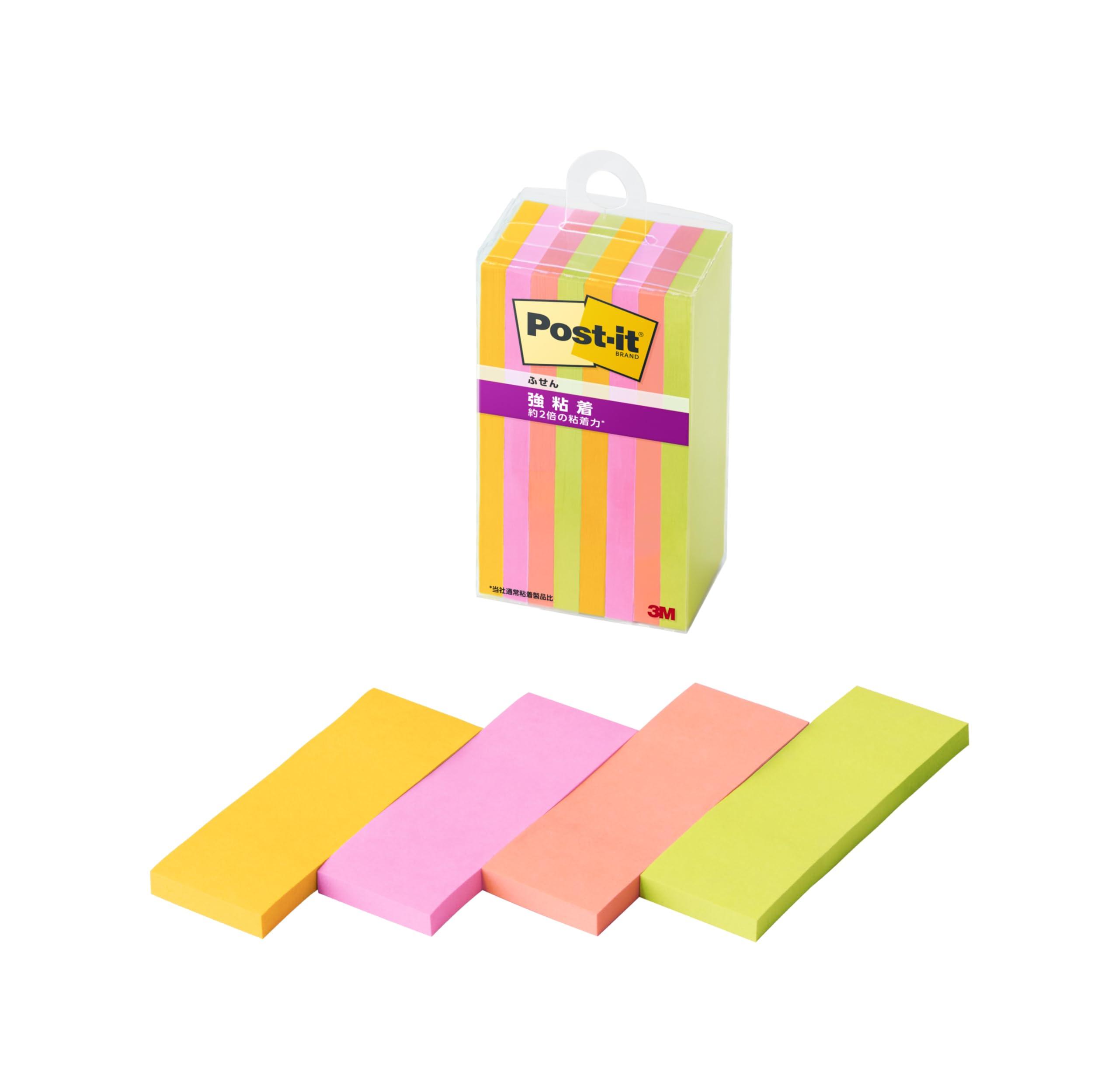 Post-it Notes Strong Adhesive Multi-Color 6N 75×25mm 45 Sheets 4 Colors 2 Pads Each Clear Case 500SS-MC-6N