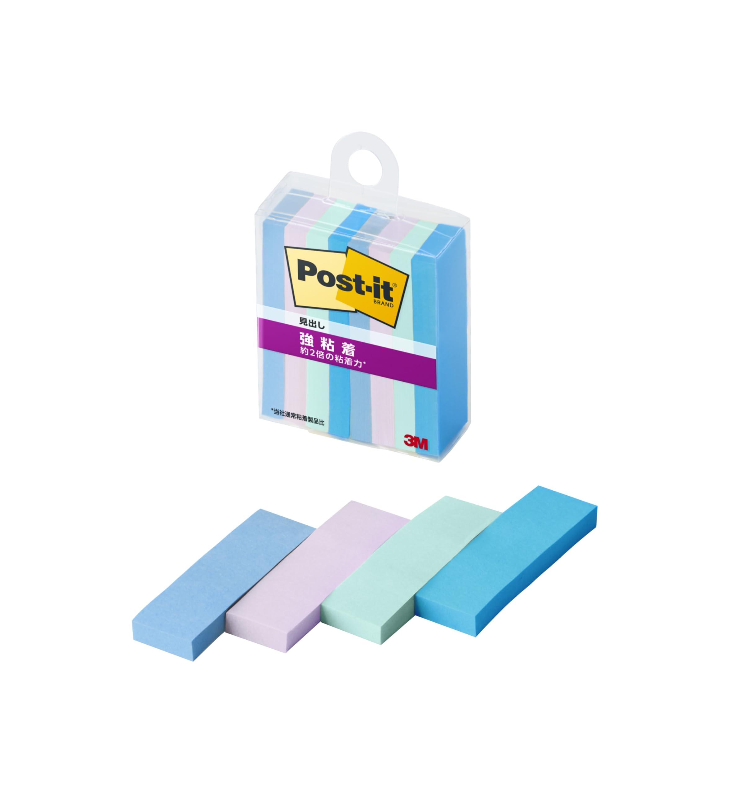 Post-it Notes, Strong Adhesive, Multi-Color 2N, 50×15mm, 45 Sheets, 4 Colors, 2 Pads Each, Clear Case, 700SS-MC-2N