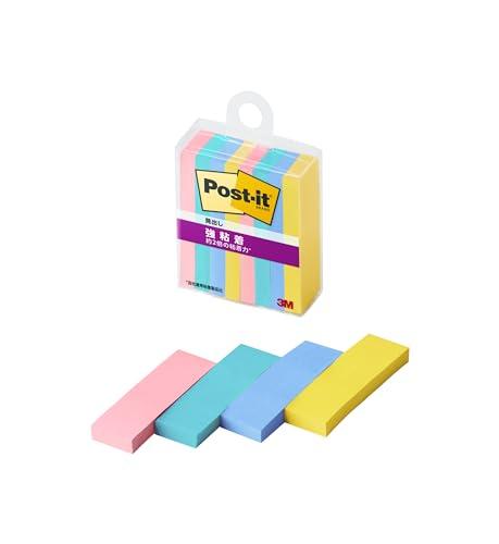 Post-it Notes, Strong Adhesive, Multi-Color 3N, 50×15mm, 45 Sheets, 4 Colors, 2 Pads Each, Clear Case, 700SS-MC-3N