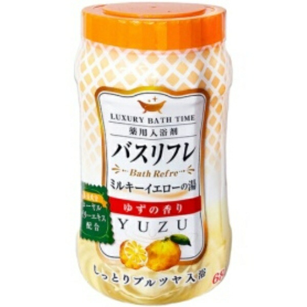Lion Chemical Medicated Bath Salt Bath Refresh Milky Yellow Bath Yuzu Scent Main Unit 680g 1 Bottle