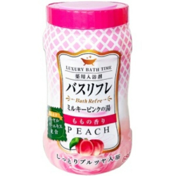Lion Chemical Medicated Bath Salt Bath Refresh Milky Pink Bath Peach Scent Main Unit 680g 1 Bottle