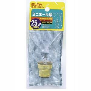 ELPA Mini Ball Light Bulb B22D 25W Clear G-8013H(C)