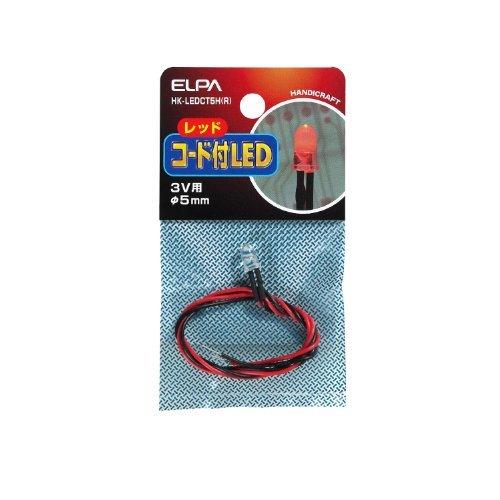 ELPA Corded LED Craft Electric Illumination Light 3V, φ5mm, Approx. 31.5cm, Red HK-LEDCT5H(R)