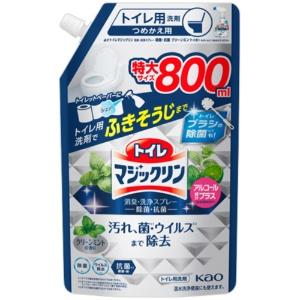 Kao Toilet Magic Rin Deodorizing & Cleaning Spray Antibacterial & Antimicrobial Clean Mint Scent Refill Extra Large 800ml 1 Pack