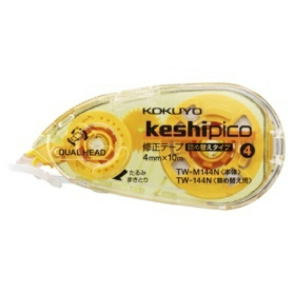 KOKUYO Correction Tape KESHIPIKO Refill Type 4mm Width x 10m Length Yellow TW-M144N