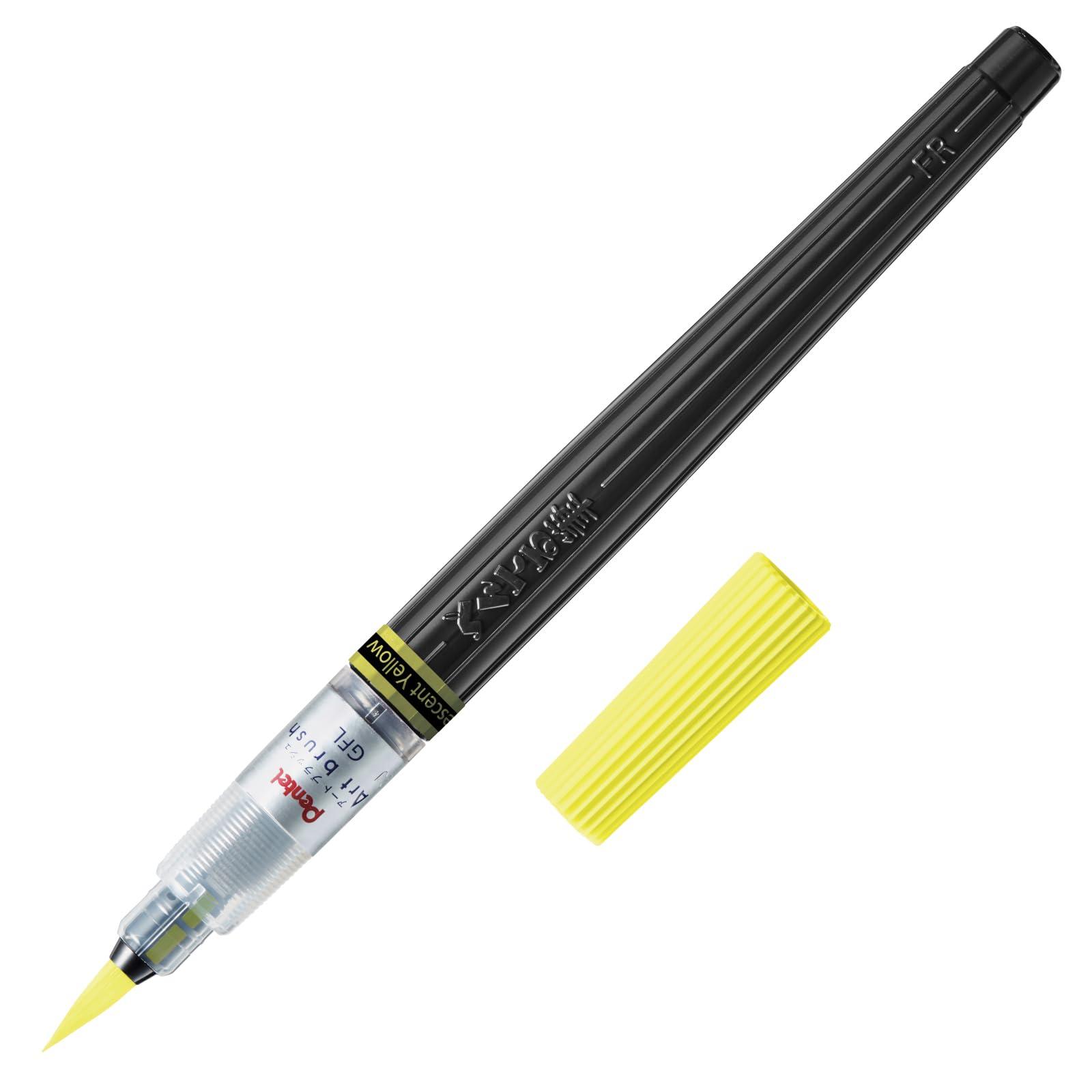 Pentel Color Brush Pen Art Brush Fluorescent Yellow XGFLP-303