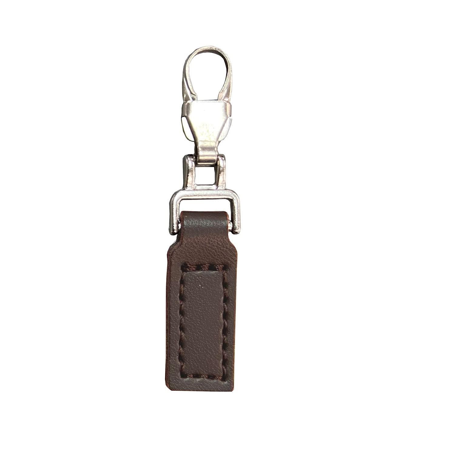 Misasa Zipper Charm Synthetic Leather Brown No.1233