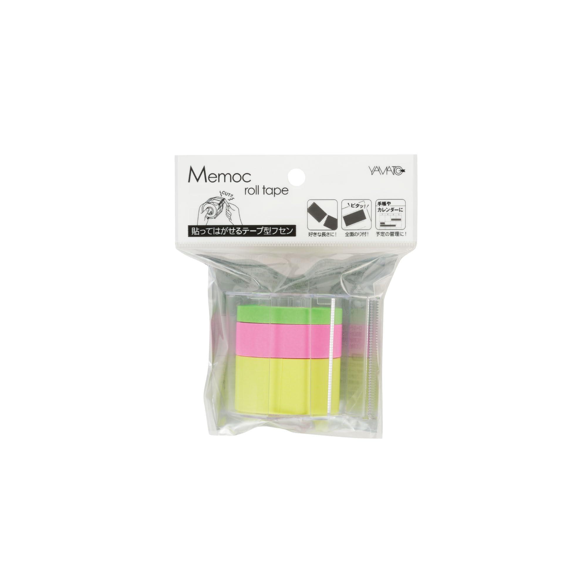 Yamato MemoC Roll Tape with Cutter 10m Lemon 25mm Rose 15mm Lime 7mm RK-MCH-A