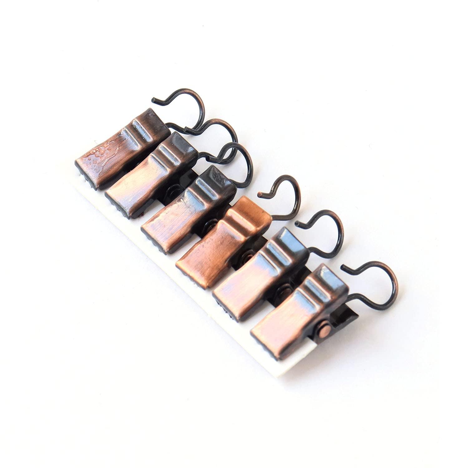 Furness Clip Runner for Curtain Rails, Bronze, 6-Pack