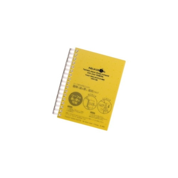 Lihit lab. AQUA DROPs Twist Notebook (Thick) 5 Yellow A6 Vertical Type (S-Type) 17-Hole N-1665-5