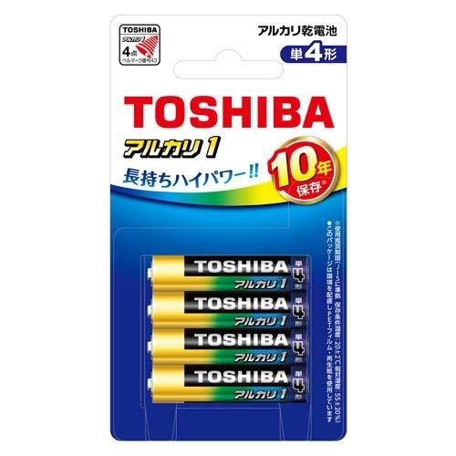 Toshiba Alkaline Dry Cell Batteries AAA Size 4-Pack 1.5V Alkaline 1 Blister Pack LR03AN 4BP