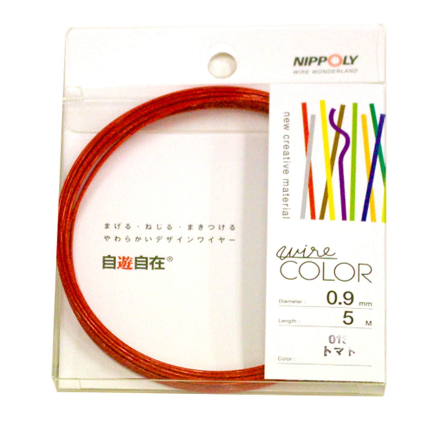 NIPPOLY Free-Form Wire COLOR 0.9φ × 5m Roll Tomato