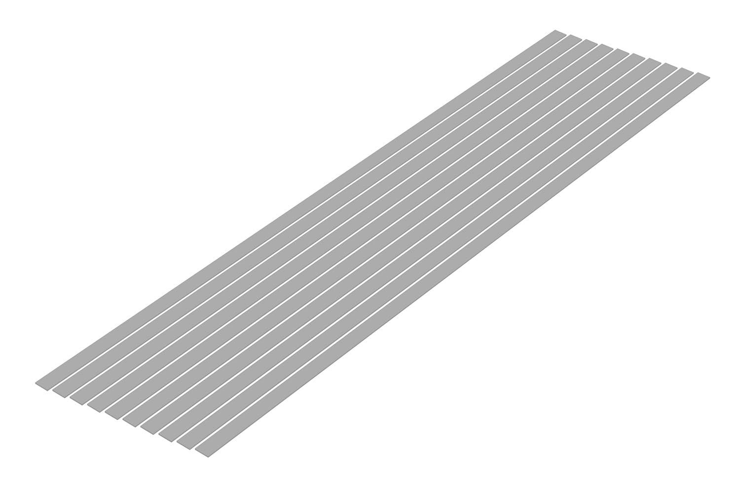 Wave Material Series Plastic Material Gray Thin Strip Sheet 0.5×5.0mm 10 Sheets Hobby Material OM-475