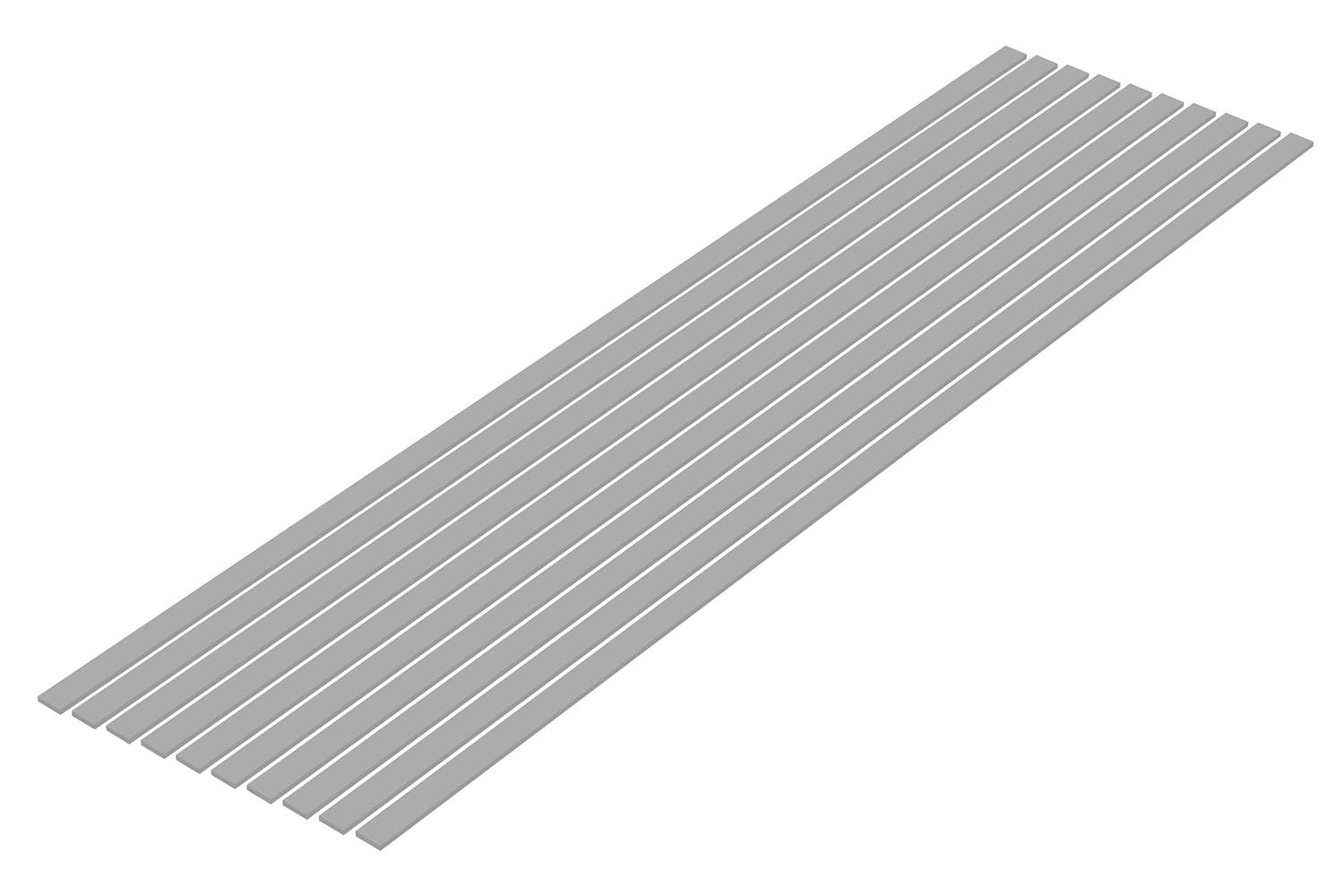 Wave Material Series Plastic Material Gray Thin Strip Sheet 1.0×5.0mm 10 Sheets Hobby Material OM-485