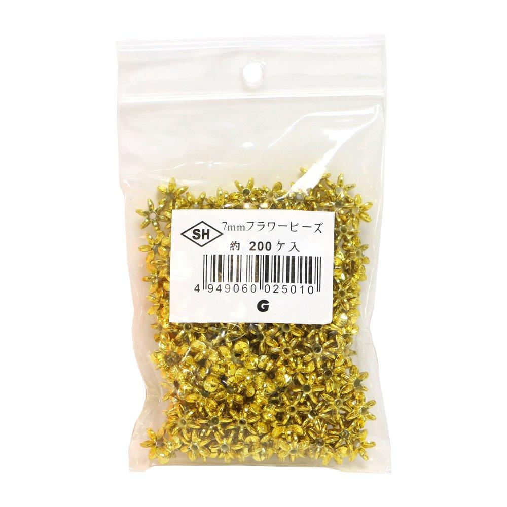 Shimamura Flower Beads Deluxe DX 200-Piece Set 7mm Gold ASH-FL7-G