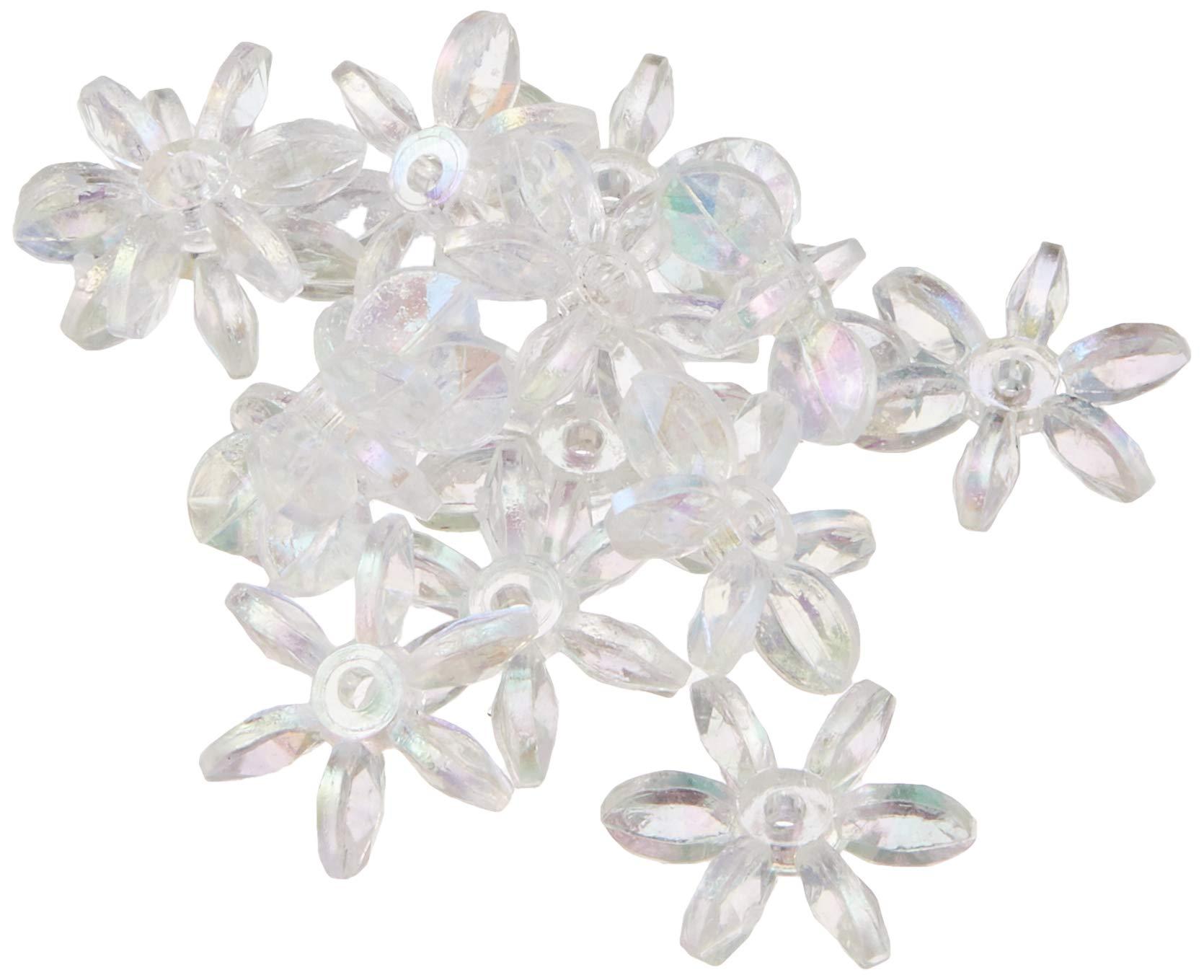 Shimamura Flower Beads Deluxe DX 14mm Aurora Clear 200-Piece Pack ASH-FL14-1