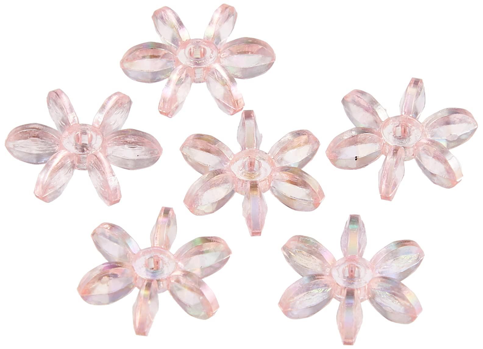 Shimamura Flower Beads Deluxe DX 200-Piece Set 14mm Light Pink Clear ASH-FL14-2