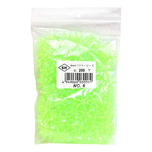 Shimamura Flower Beads 200-Piece Deluxe DX 14mm Light Green ASH-FL14-6