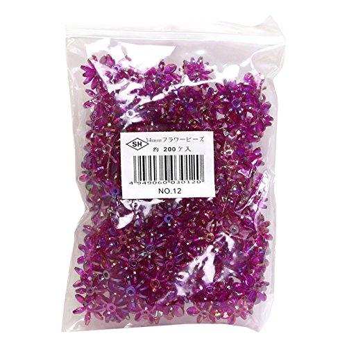 Shimamura Flower Beads Deluxe DX 14mm Purple 200-Piece Pack ASH-FL14-12