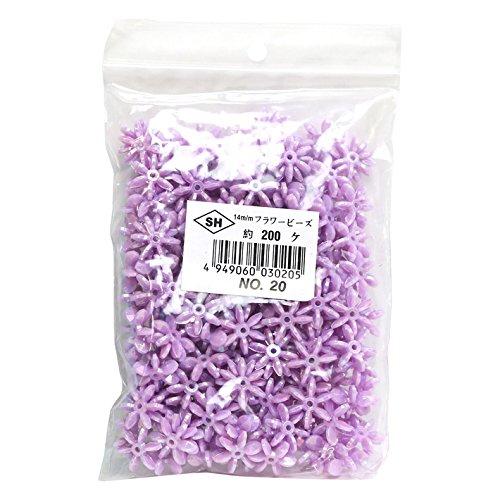 Shimamura Flower Beads Deluxe DX 14mm Purple 200-Piece Pack ASH-FL14-20