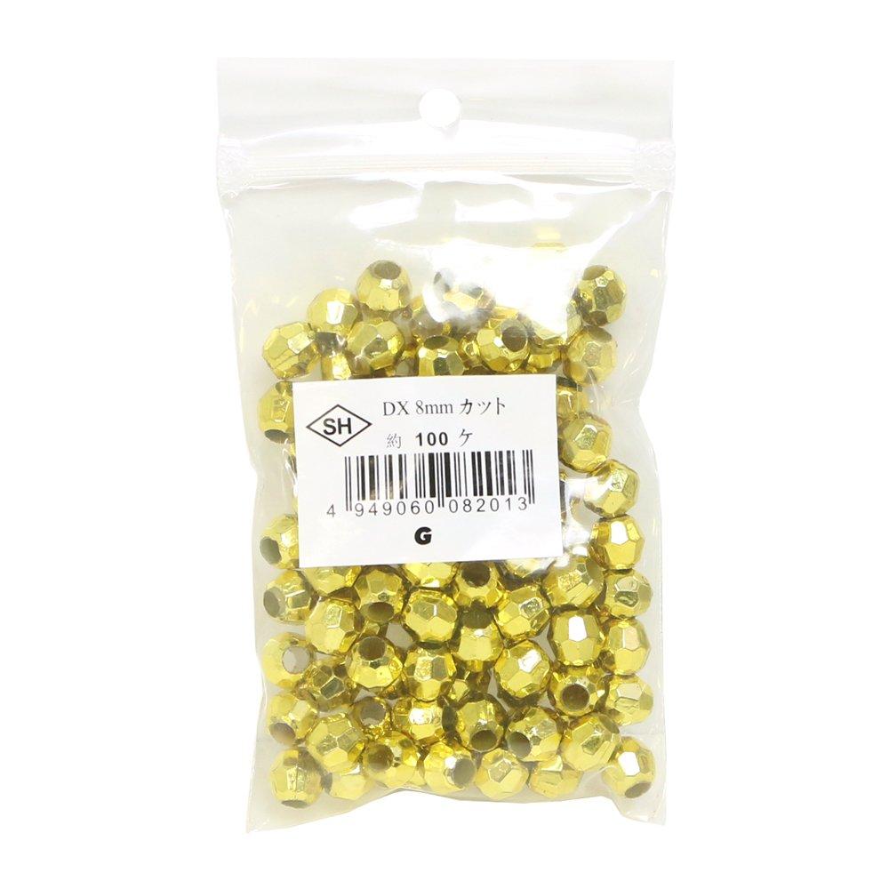Shimamura Cut Beads 100-Piece Deluxe DX 8mm Gold ASH-DX8C-G