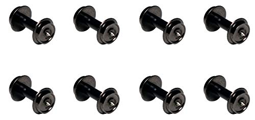 KATO N Gauge Hollow Axle Wheels for Snap-Fit Trucks, Black, Short Axle, 8-Piece Set 11-611 Railroad Model Accessories