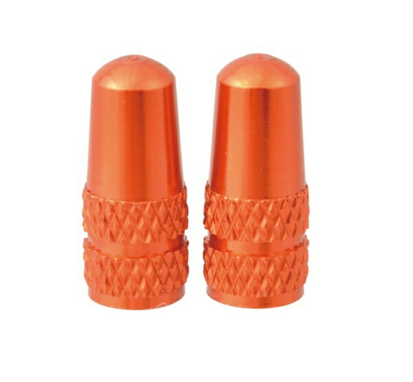NOGUCHI Aluminum Valve Caps [Presta Valve] Orange, 2-Pack 111592