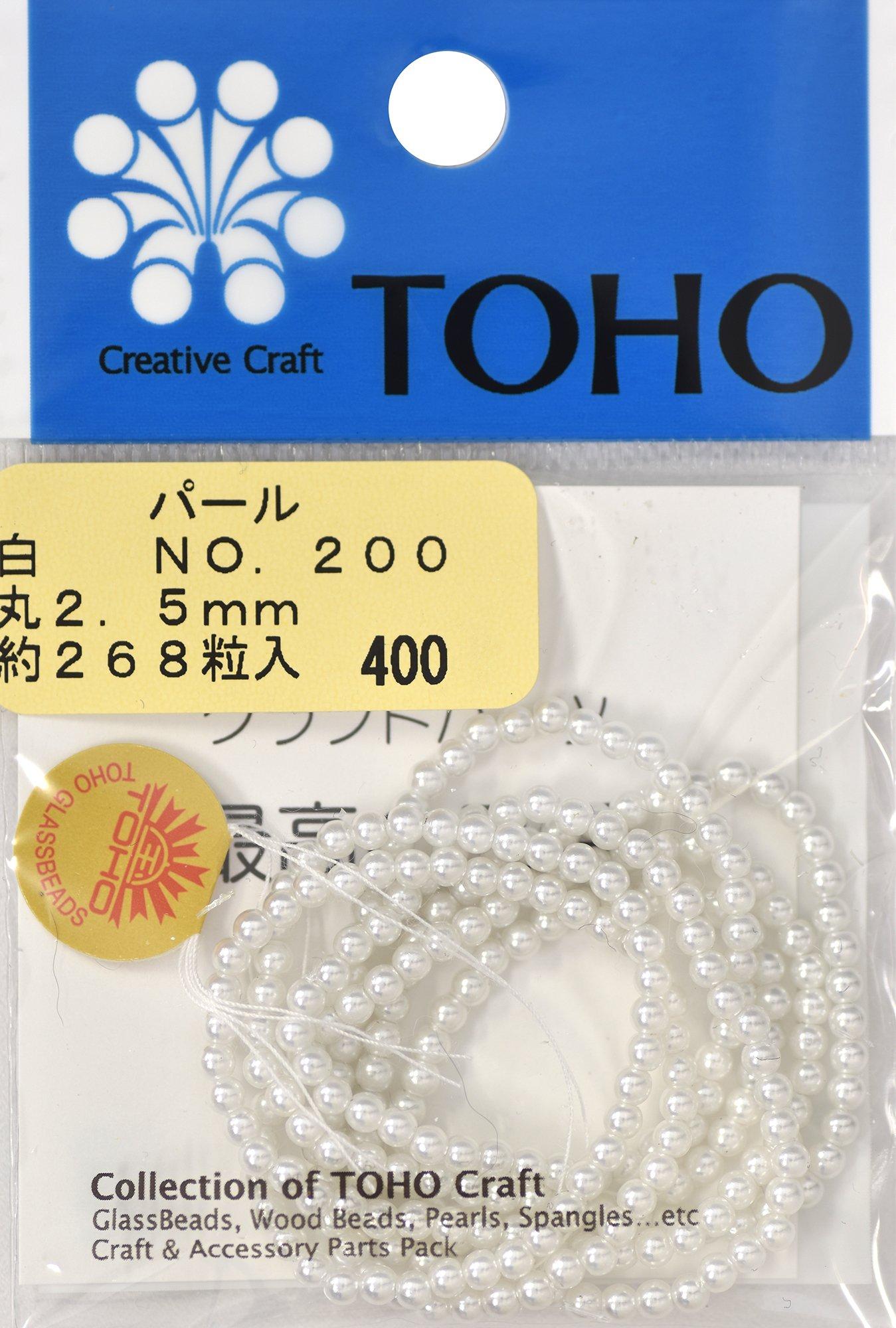 TOHO Round Pearl Approx. 2.5mm Outer Diameter White Approx. 268 Pieces No. 200