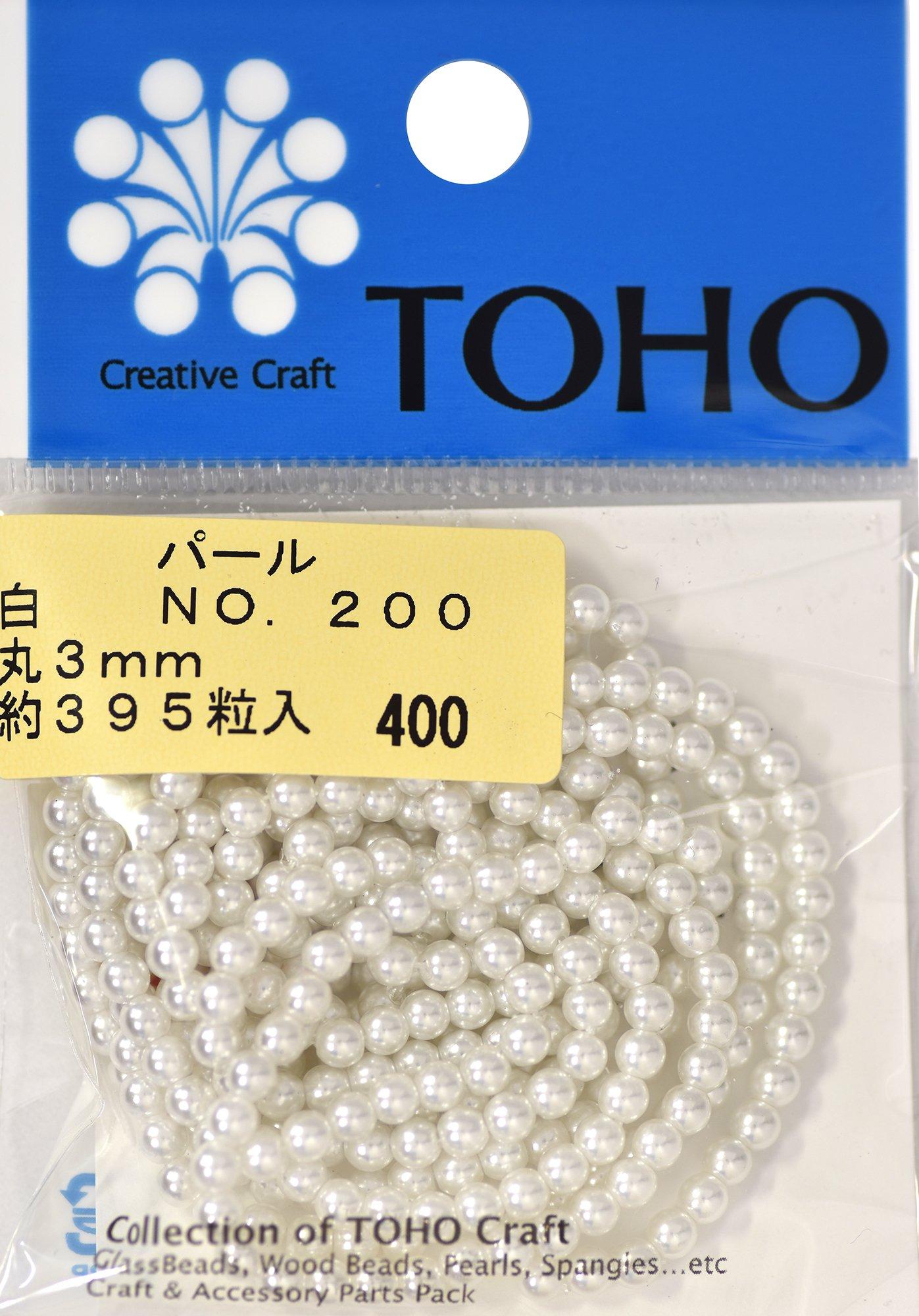 TOHO Round Pearl Approx. 3mm Outer Diameter White Approx. 395 Pieces No. 200