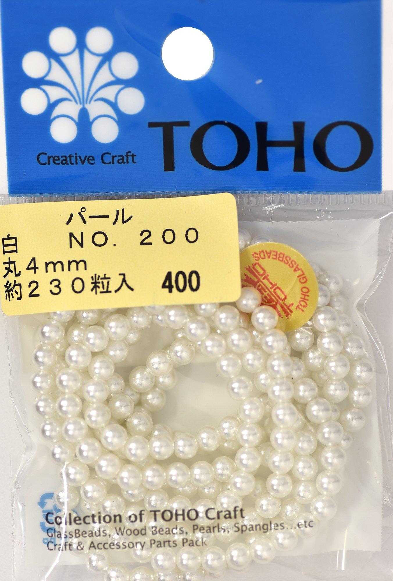 TOHO Round Pearl Approx. 4mm Outer Diameter White Approx. 230 Pieces No. 200