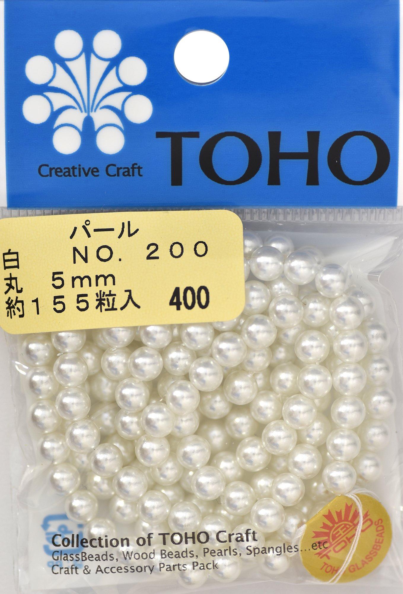 TOHO Round Pearl Approx. 5mm Outer Diameter White Approx. 155 Pieces No. 200