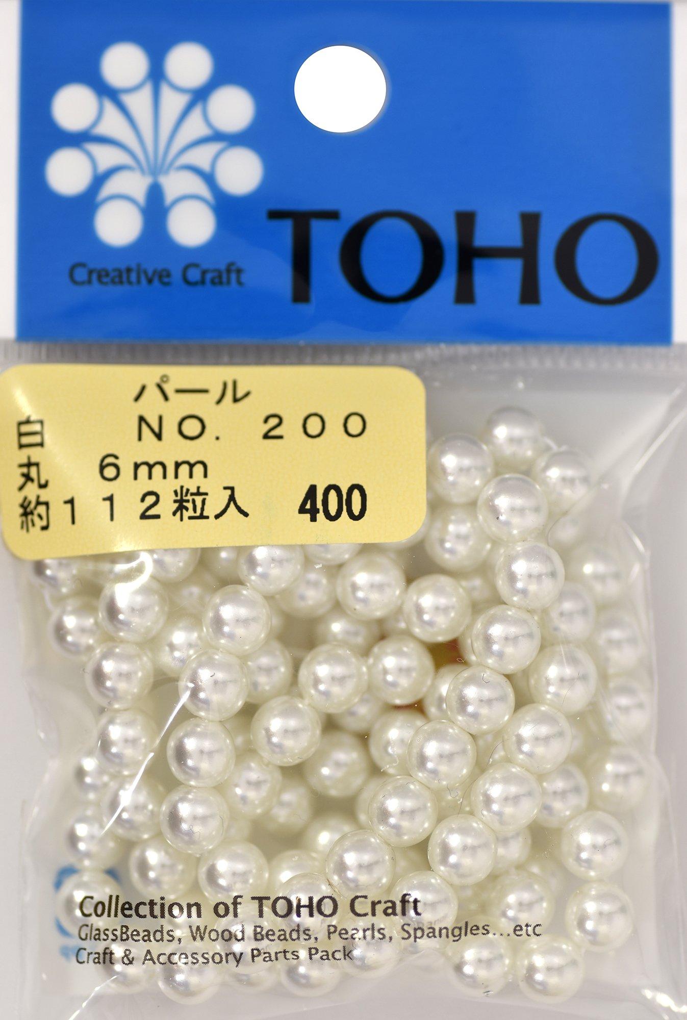TOHO Round Pearl Approx. 6mm Outer Diameter White Approx. 112 Pieces No. 200