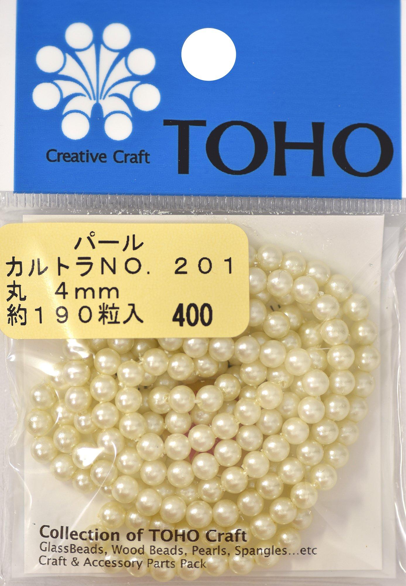 TOHO Round Pearl Approx. 4mm Outer Diameter Cultured Pearl Approx. 190 Pieces No. 201