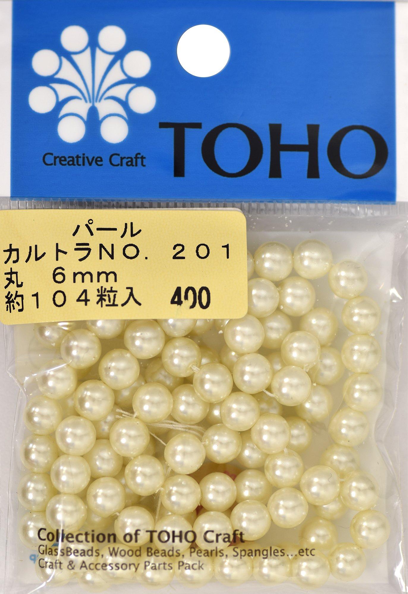 TOHO Round Pearl Approx. 6mm Outer Diameter Cultured Pearl Approx. 104 Pieces No. 201