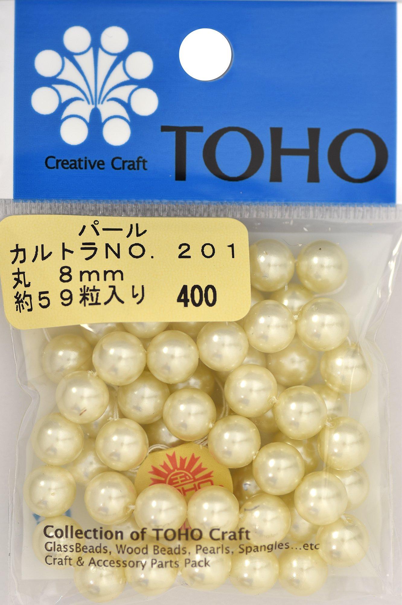 TOHO Round Pearl Approx. 8mm Outer Diameter Cultured Pearl Approx. 59 Pieces No. 201